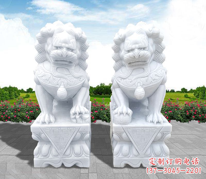 辽阳狮子雕塑招财福运的象征
