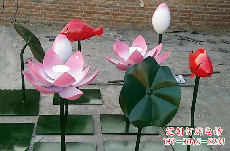 辽阳彩色不锈钢鲤鱼雕塑传承古典文化的艺术之作