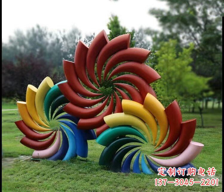 辽阳彩色不锈钢风车雕塑