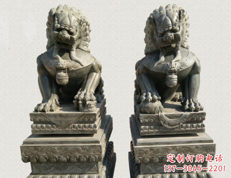 辽阳狮子雕塑象征王者风范