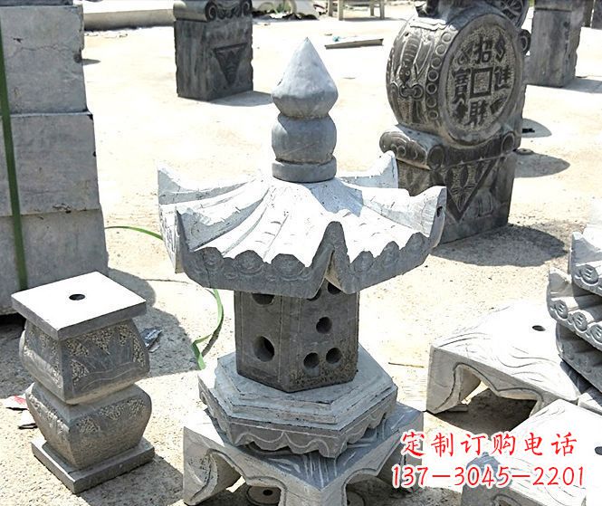 辽阳草坪大理石雕塑石灯 (2)