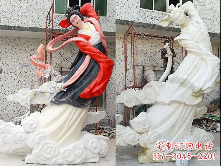 辽阳神话中的嫦娥玻璃钢彩绘雕塑