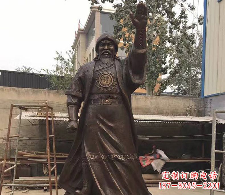 辽阳传承民族英雄——成吉思汗铜雕
