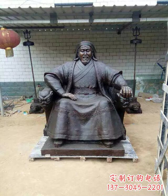 辽阳成吉思汗铜雕古代伟人