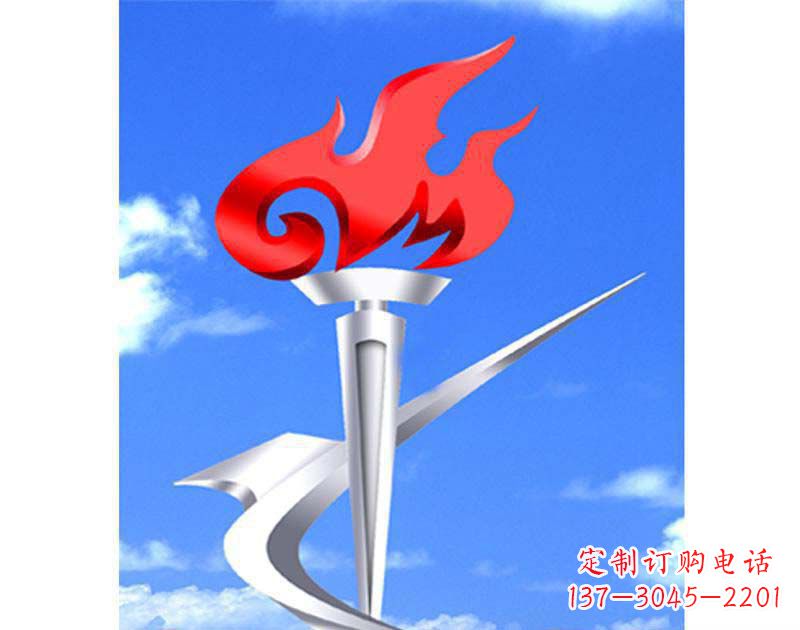 辽阳城市文化的象征——不锈钢火炬雕塑