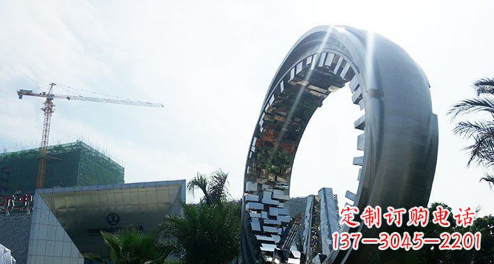 辽阳美丽而优雅的不锈钢圆环雕塑