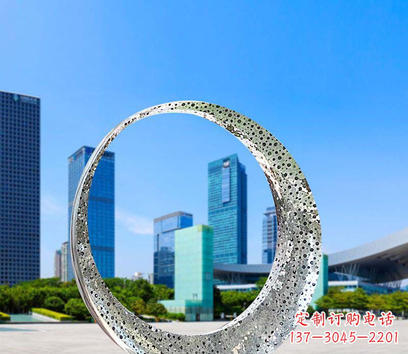 辽阳美丽圆环——不锈钢灯饰雕塑