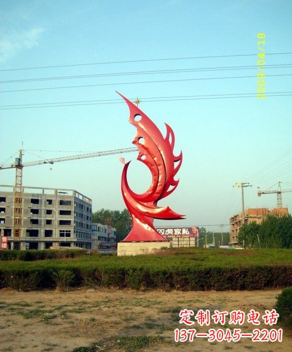 辽阳不锈钢凤凰雕塑传承传统文化的艺术精品