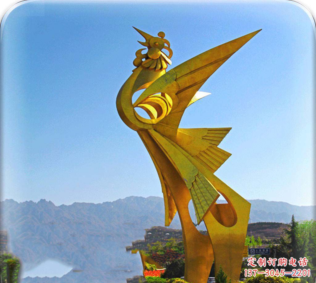 辽阳城市美化之翅——凤凰景观雕塑