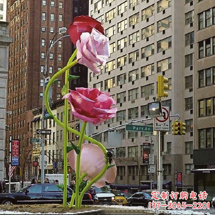 辽阳美丽的城市玫瑰雕塑