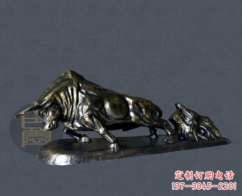 辽阳城市景观拓荒牛铜雕