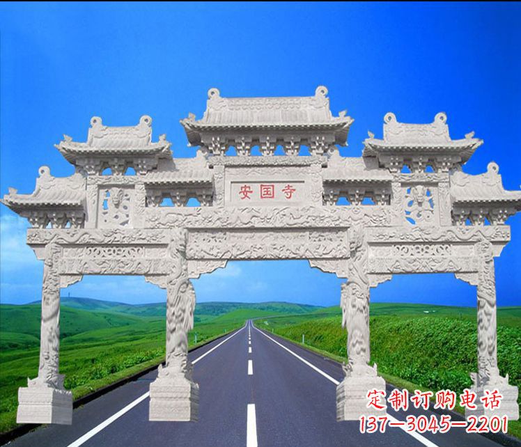 辽阳城市石雕牌坊雕塑