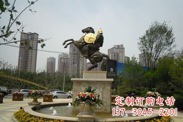 辽阳城市铸造铜马战士雕塑