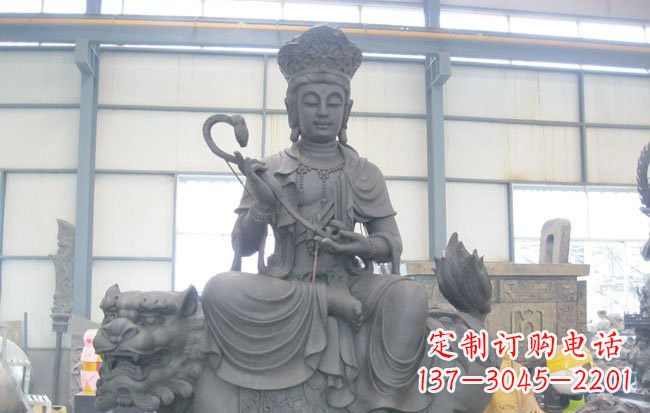 辽阳文殊菩萨坐狮子雕塑