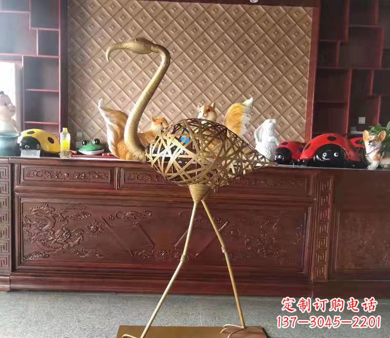辽阳抽象编织火烈鸟铜雕