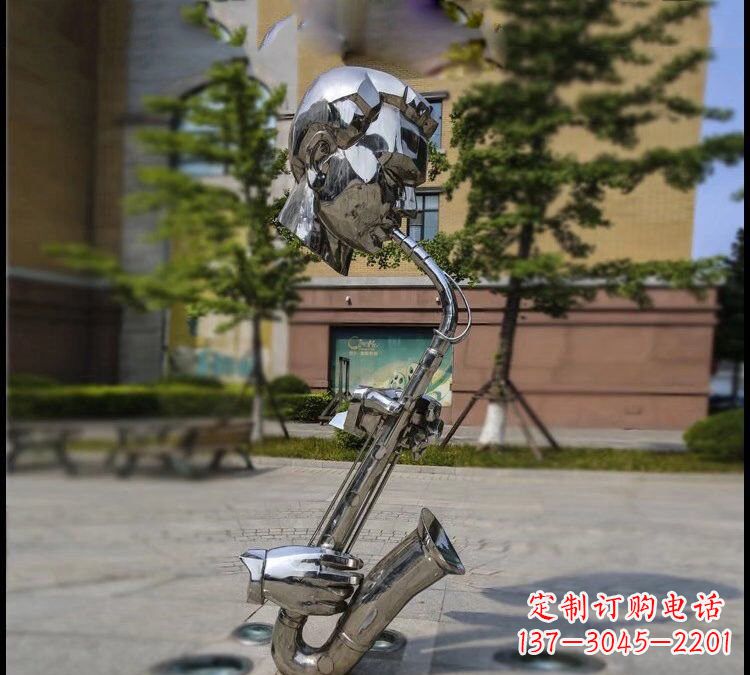 辽阳不锈钢萨克斯雕塑——展示音乐家的精神