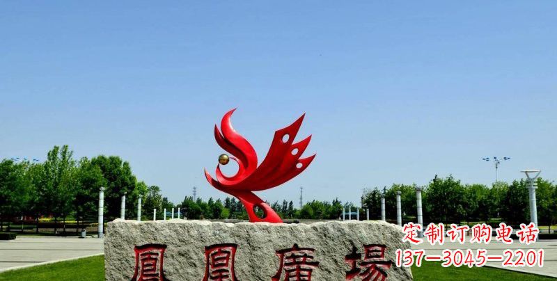 辽阳不锈钢凤凰雕塑奔放优雅的艺术之作
