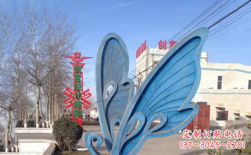 辽阳抽象不锈钢蝴蝶雕塑把美丽永久定格