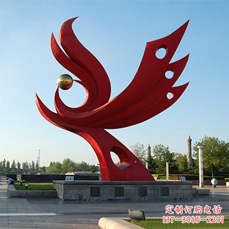 辽阳精美凤凰雕塑点缀公园园林景观