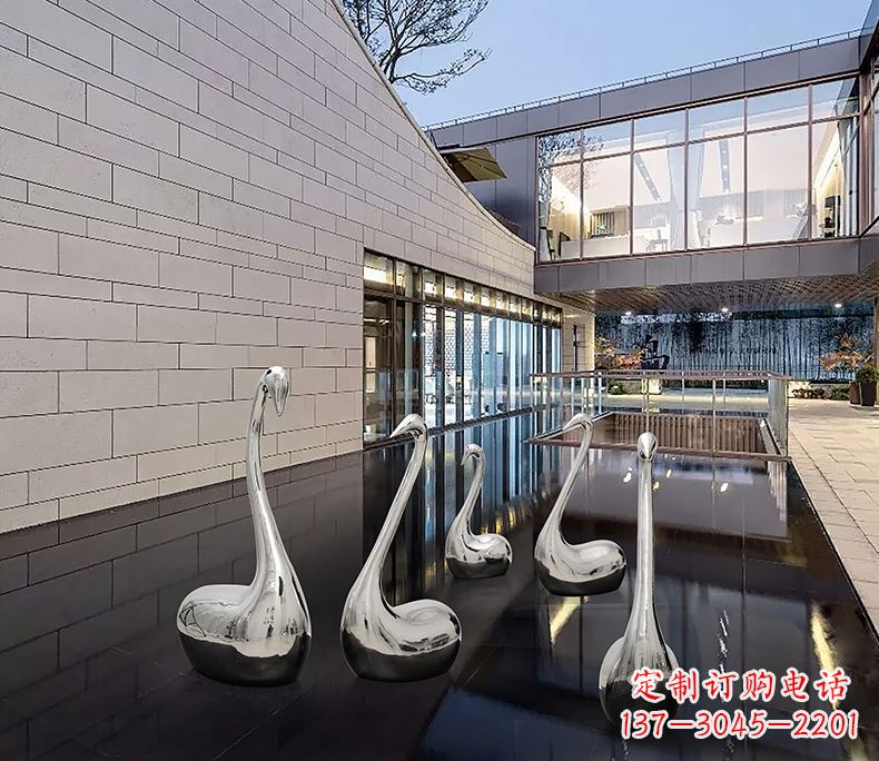 辽阳抽象不锈钢天鹅雕塑