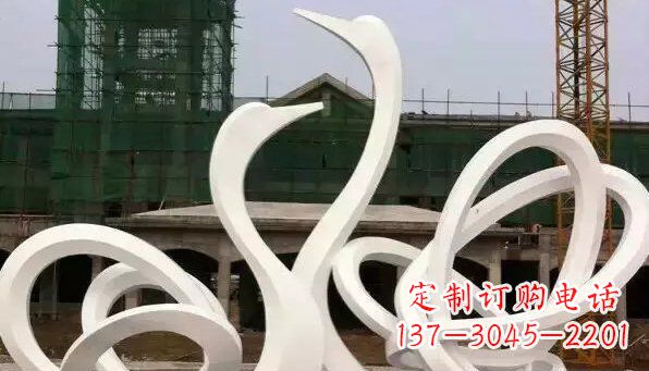 辽阳抽象不锈钢天鹅雕塑 (2)