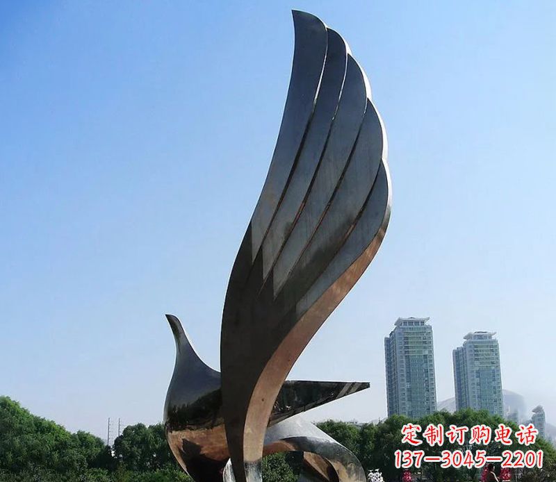 辽阳抽象翅膀雕塑不锈钢