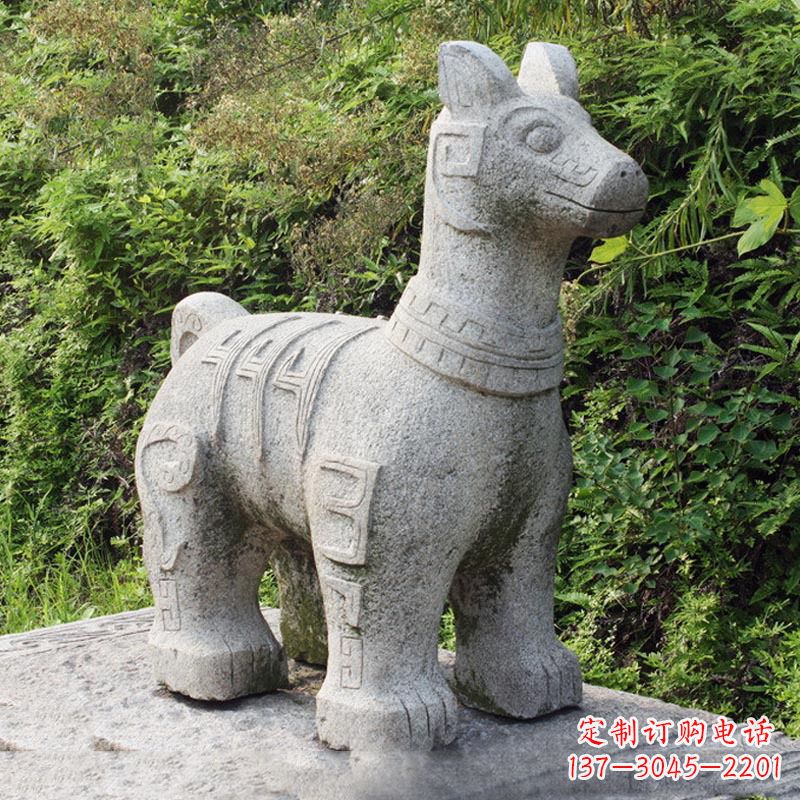 辽阳抽象大理石生肖狗石雕摆件