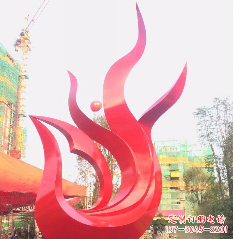 辽阳抽象凤凰广场不锈钢雕塑