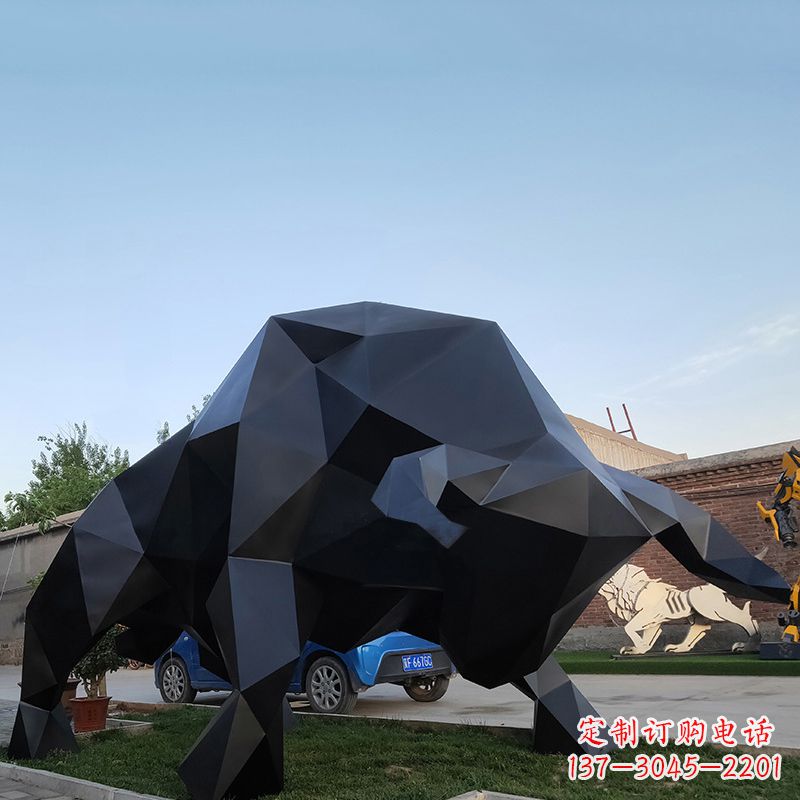 辽阳华尔街牛大型玻璃钢动物雕塑