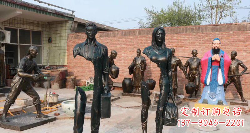 辽阳抽象男人女人铜雕