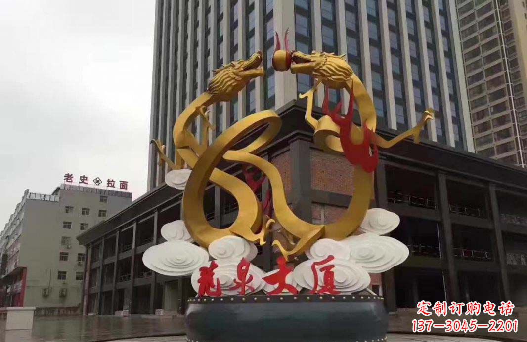 辽阳精美的双龙戏珠不锈钢雕塑