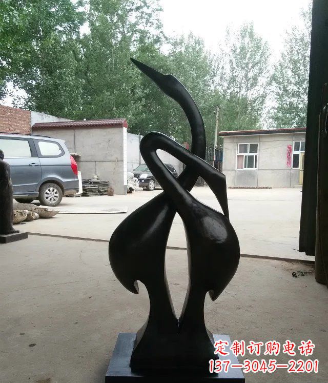 辽阳抽象天鹅景观动物铜雕