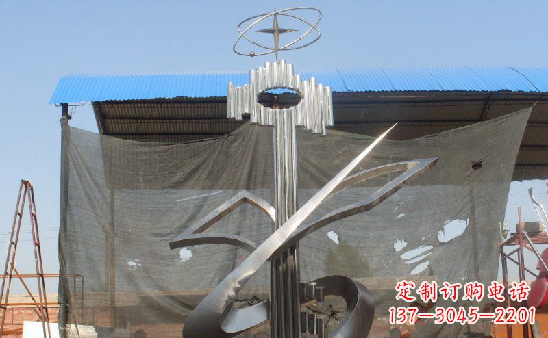 辽阳抽象钥匙校园不锈钢雕塑