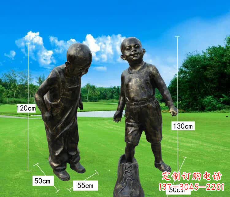 辽阳穿大鞋儿童铜雕塑