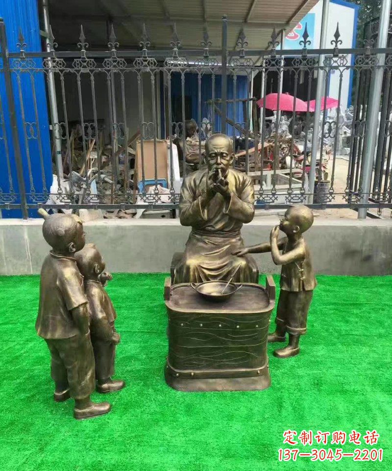 辽阳传统糖人铜雕——赞美传统文化的艺术精品