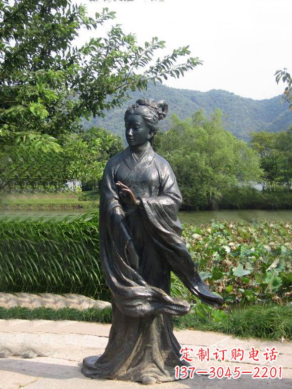 辽阳春秋时期著名美女西施铜雕塑像