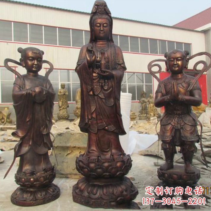 辽阳纯铜观音菩萨雕塑佛家艺术的精粹