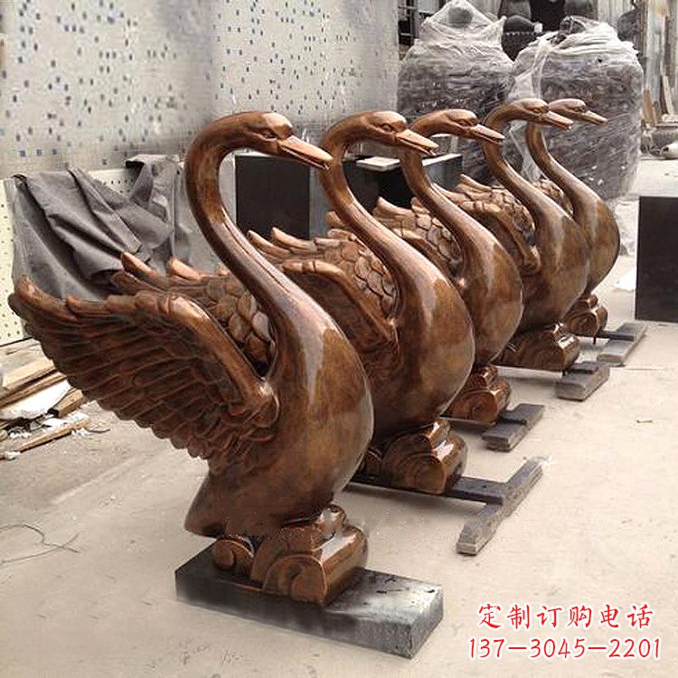 辽阳精美纯铜喷水天鹅雕塑