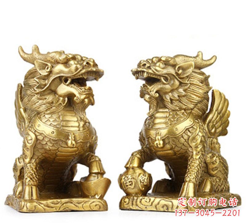 辽阳纯铜麒麟雕塑