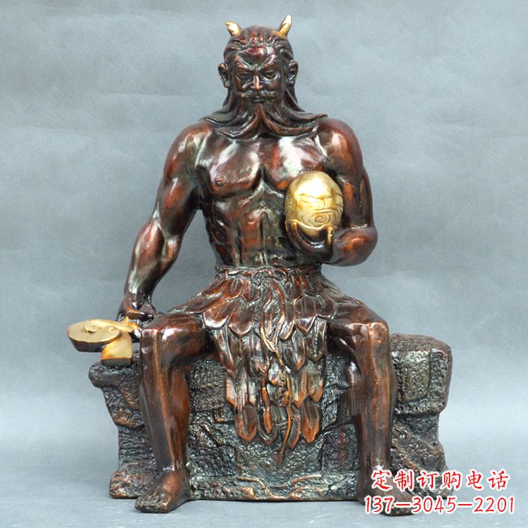 辽阳神农大帝坐姿雕塑像