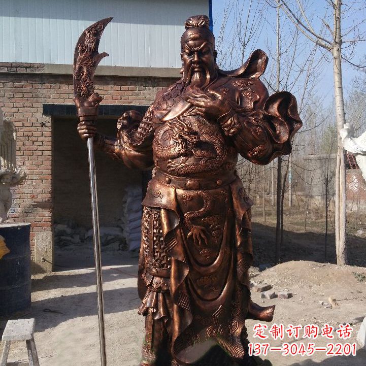 辽阳铸造巍然屹立的关公雕像