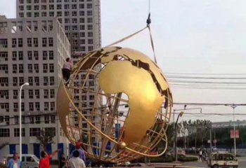辽阳城市之美不锈钢镂空地球仪雕塑