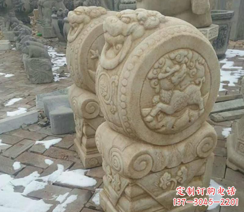 辽阳大理石抱鼓公园门墩雕塑——精美雕刻展现灵动之美
