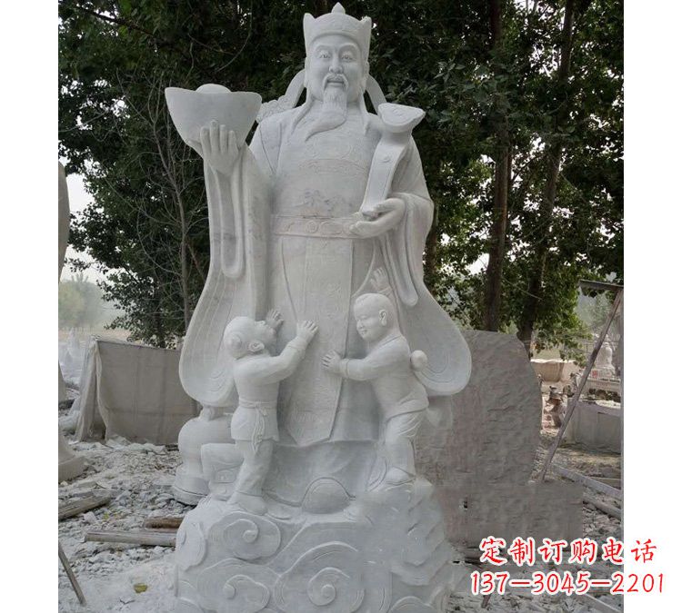 辽阳大理石财神雕塑——守护家庭繁荣
