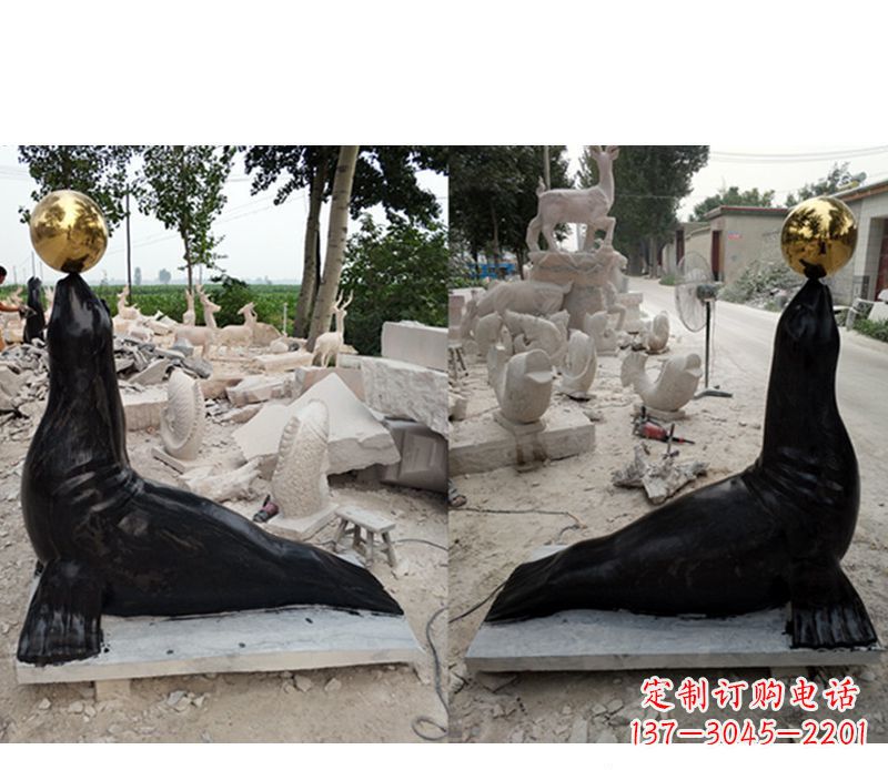 辽阳大理石海豹雕塑