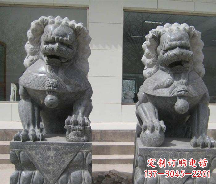 辽阳大理石雕刻的狮子雕塑