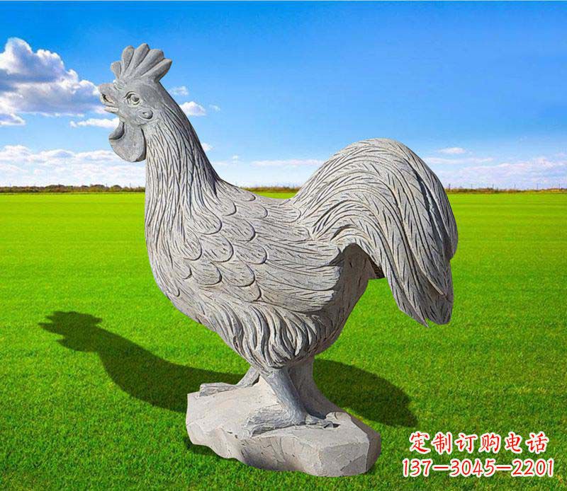 辽阳大理石公鸡公园动物石雕