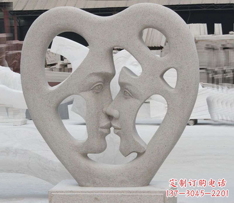 辽阳情侣石雕,浪漫绽放