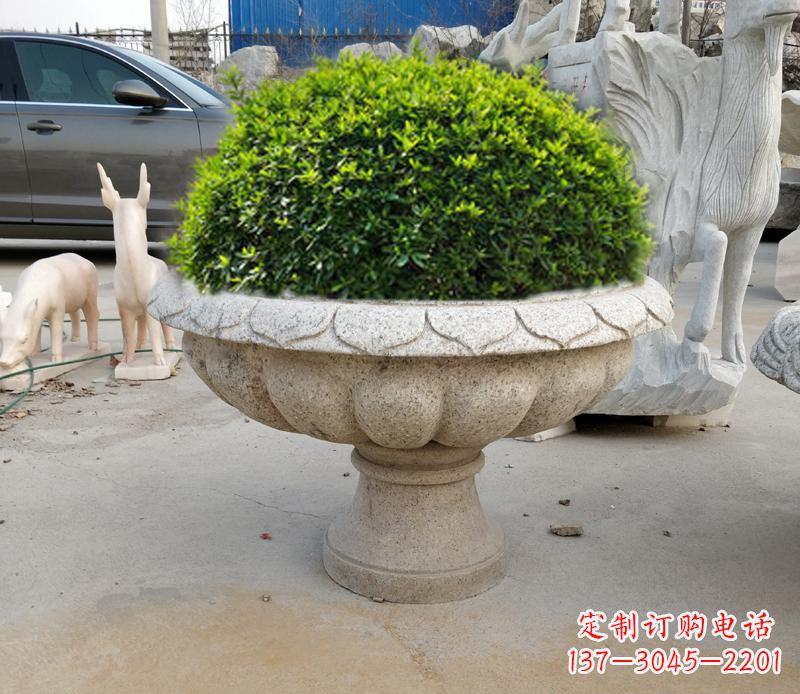 辽阳优雅大理石花盆雕塑
