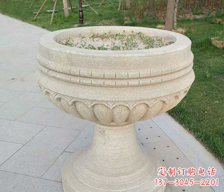 辽阳大理石花盆石雕